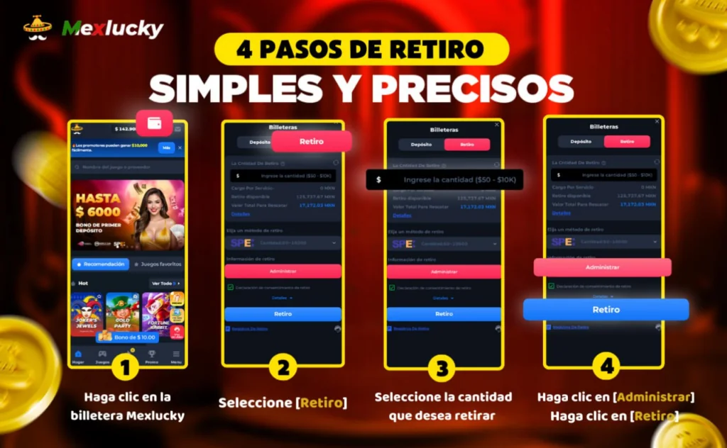 Retirade de Mexlucky casino